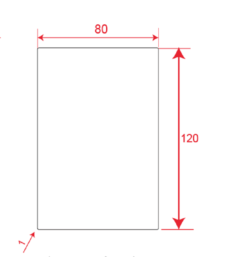 TH144-324 标签尺寸示意图 80x120mm
